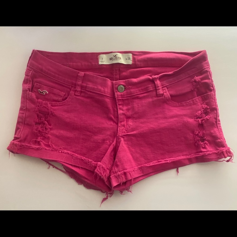 Pink jean shorts